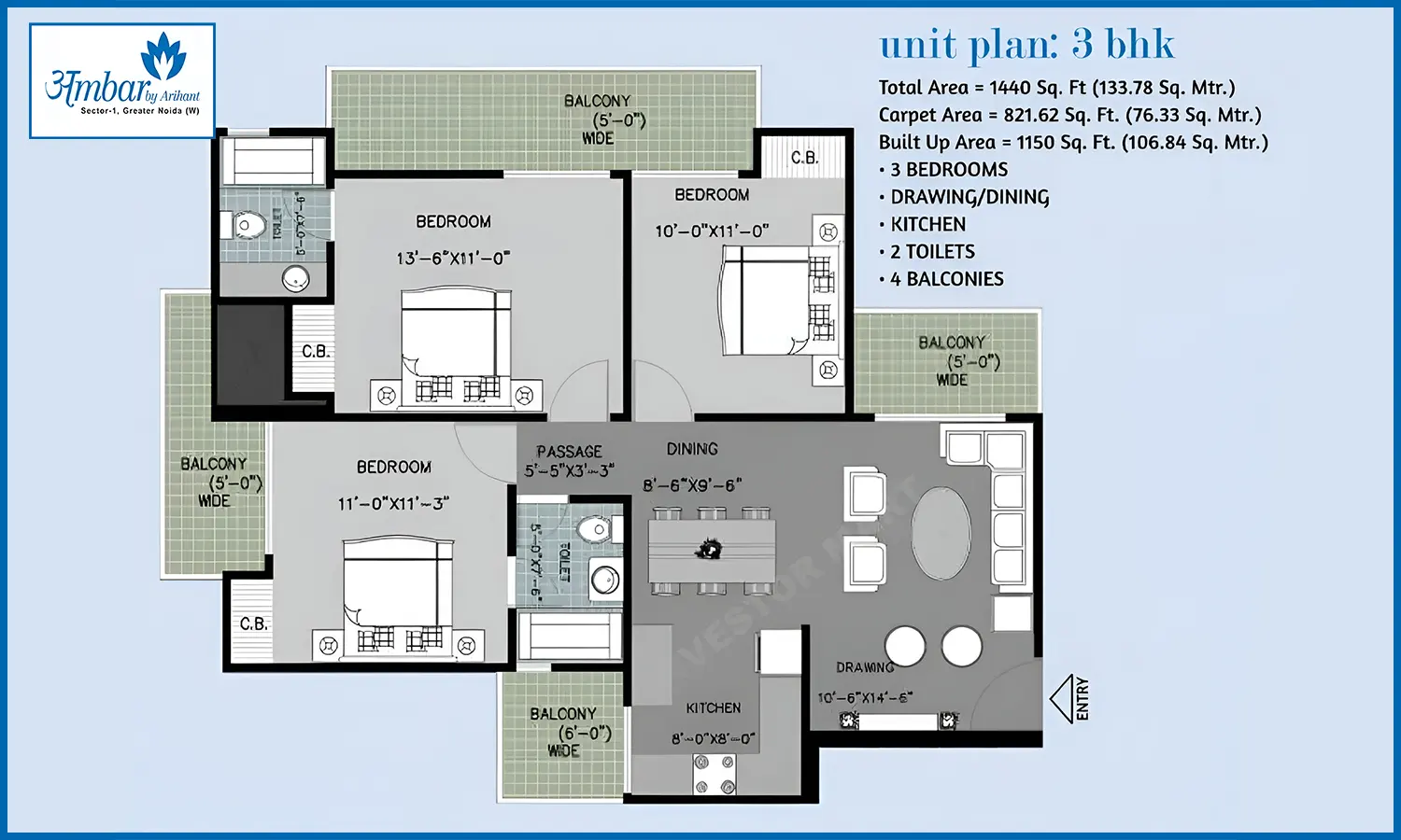 1440 Sqft