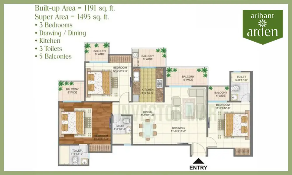 1495 Sqft