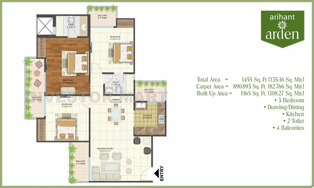 1455 Sqft