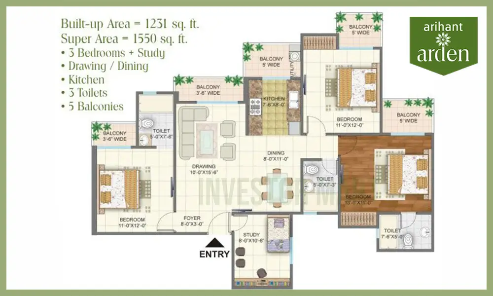 1550 Sqft