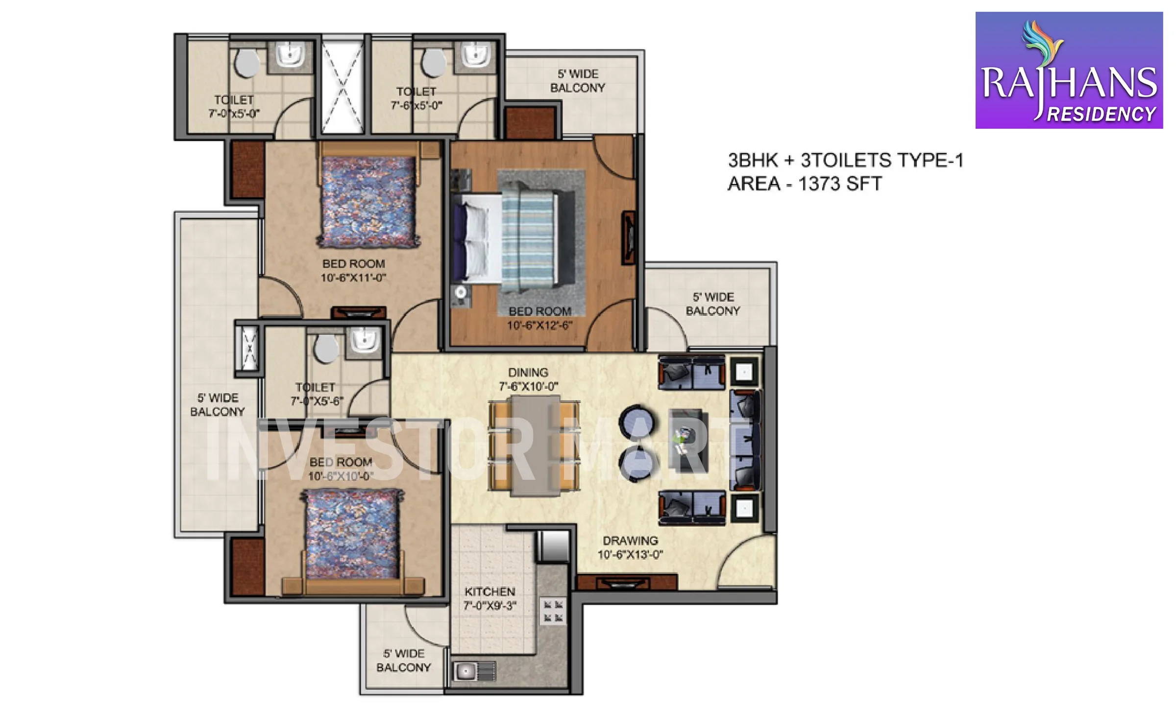 1373 Sqft