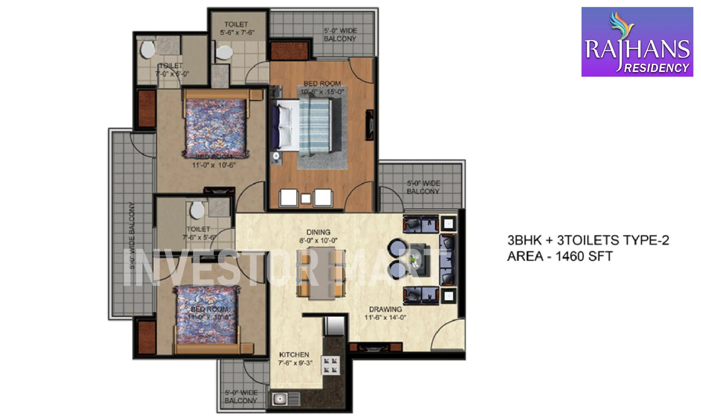 1460 Sqft