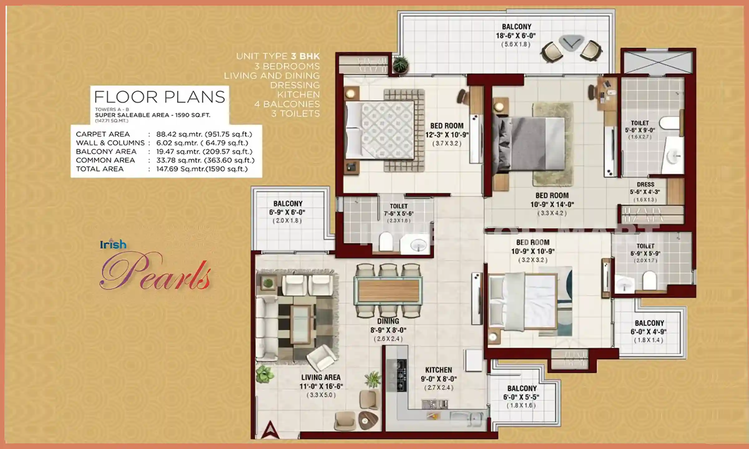1590 Sqft