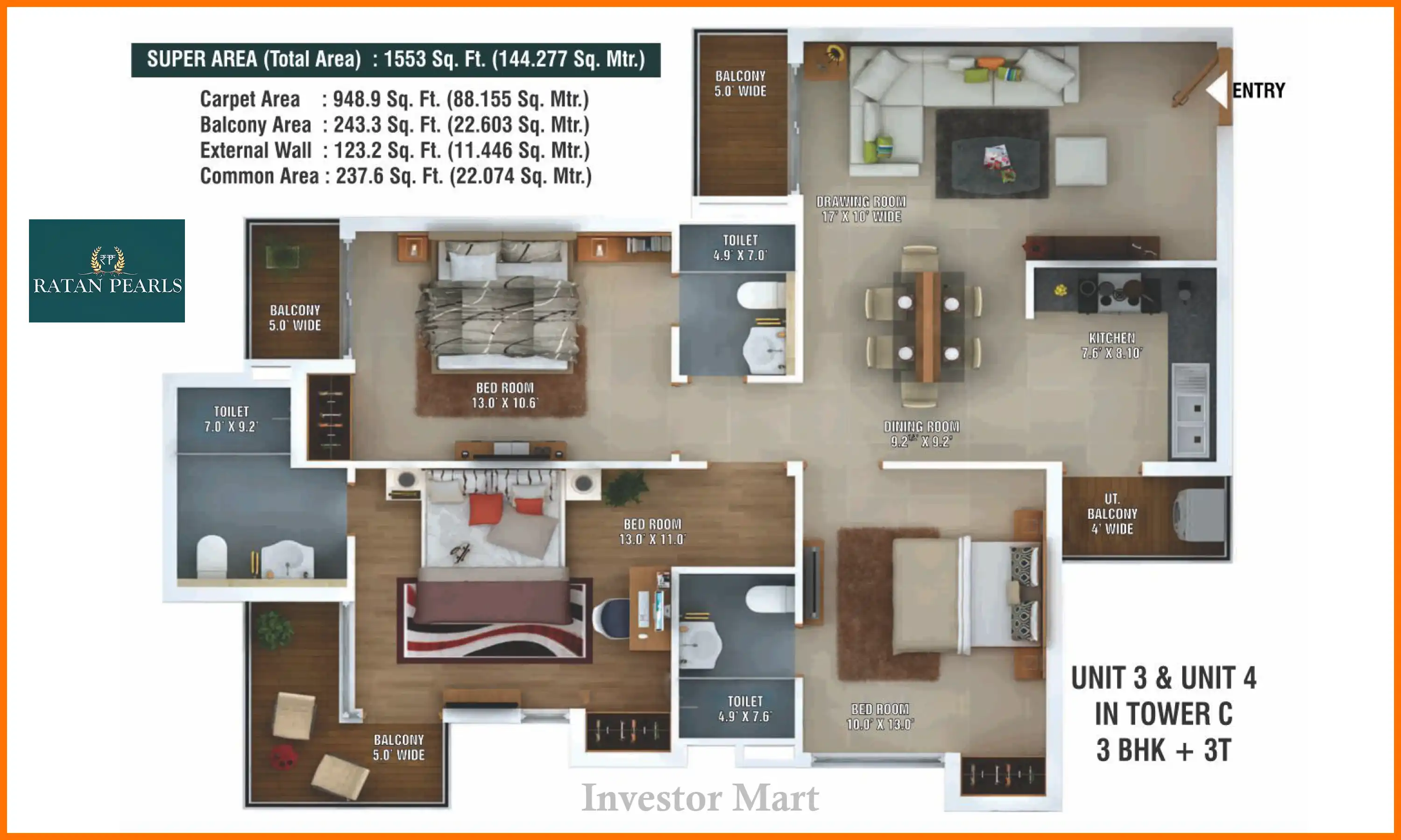 1553 Sqft