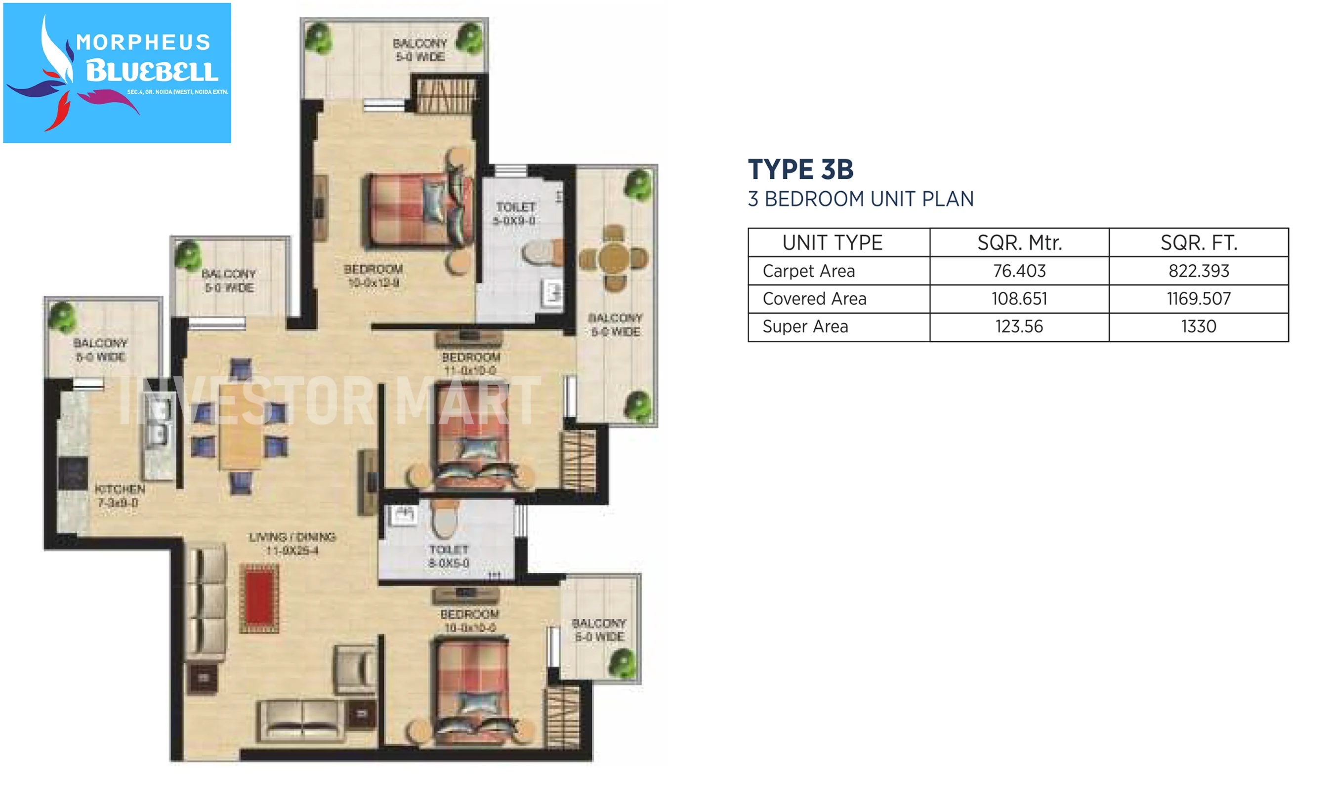 1330 Sqft
