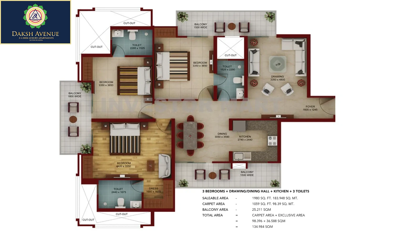 1980 Sqft