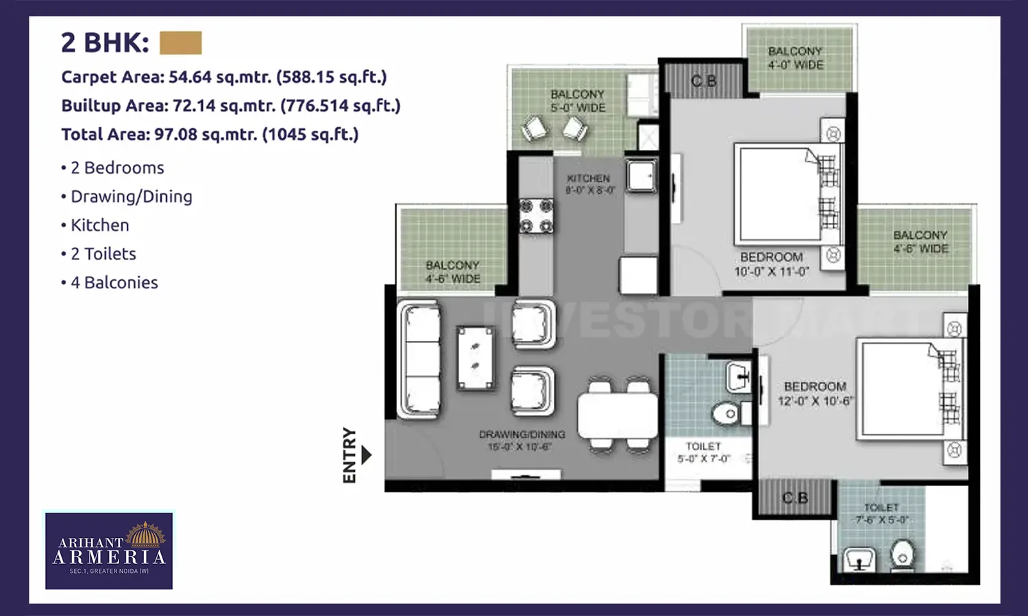 1045 Sqft