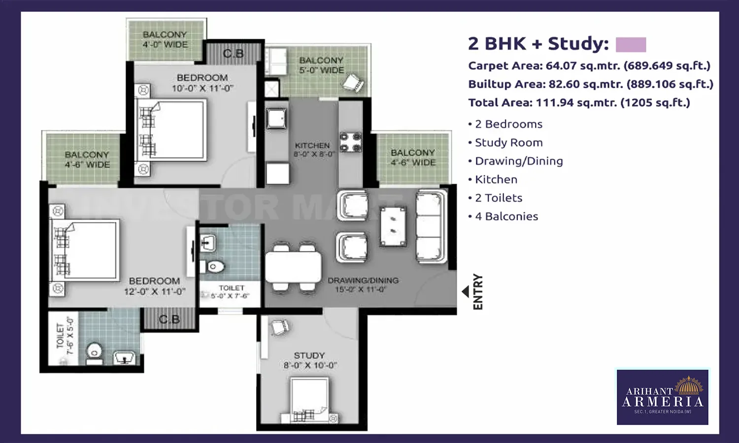 1205 Sqft