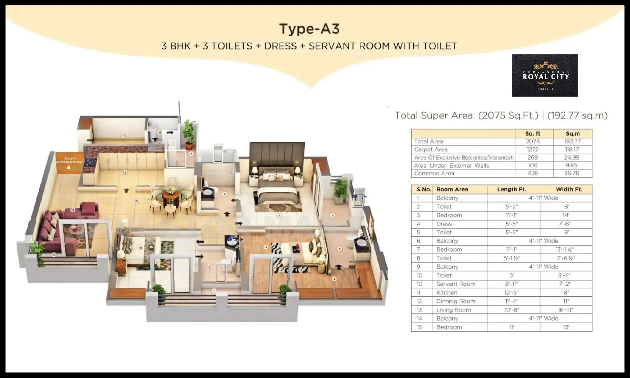 2075 Sqft