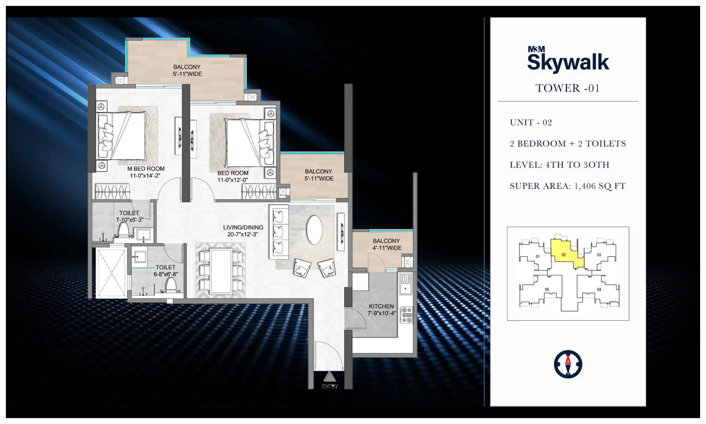 1406 Sqft