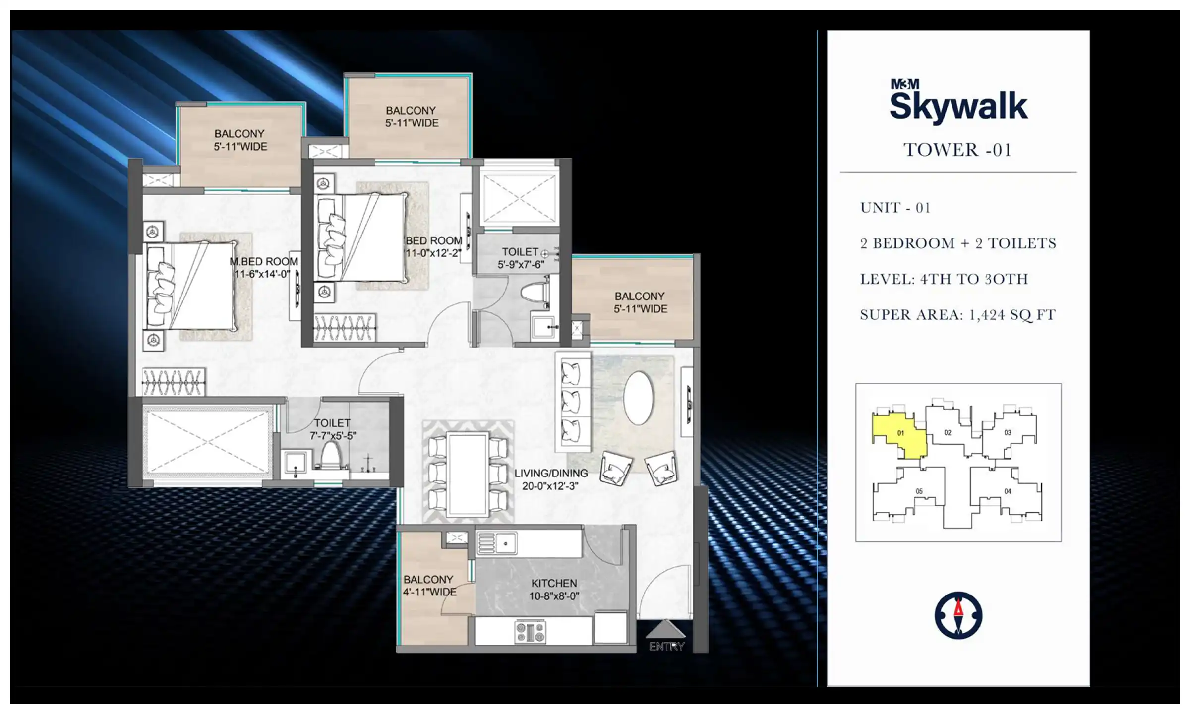 1424 Sqft