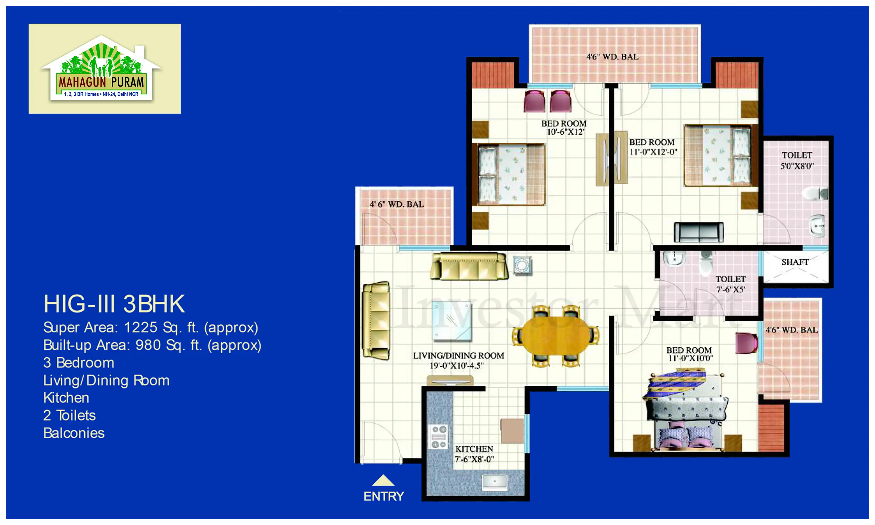 1225 Sqft