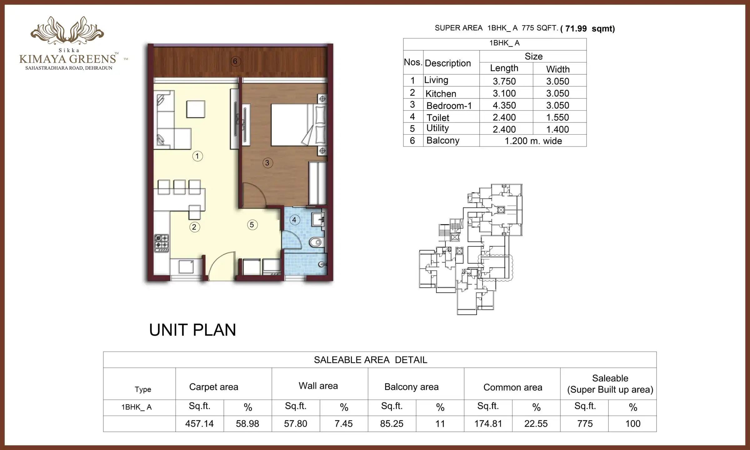 775 Sqft