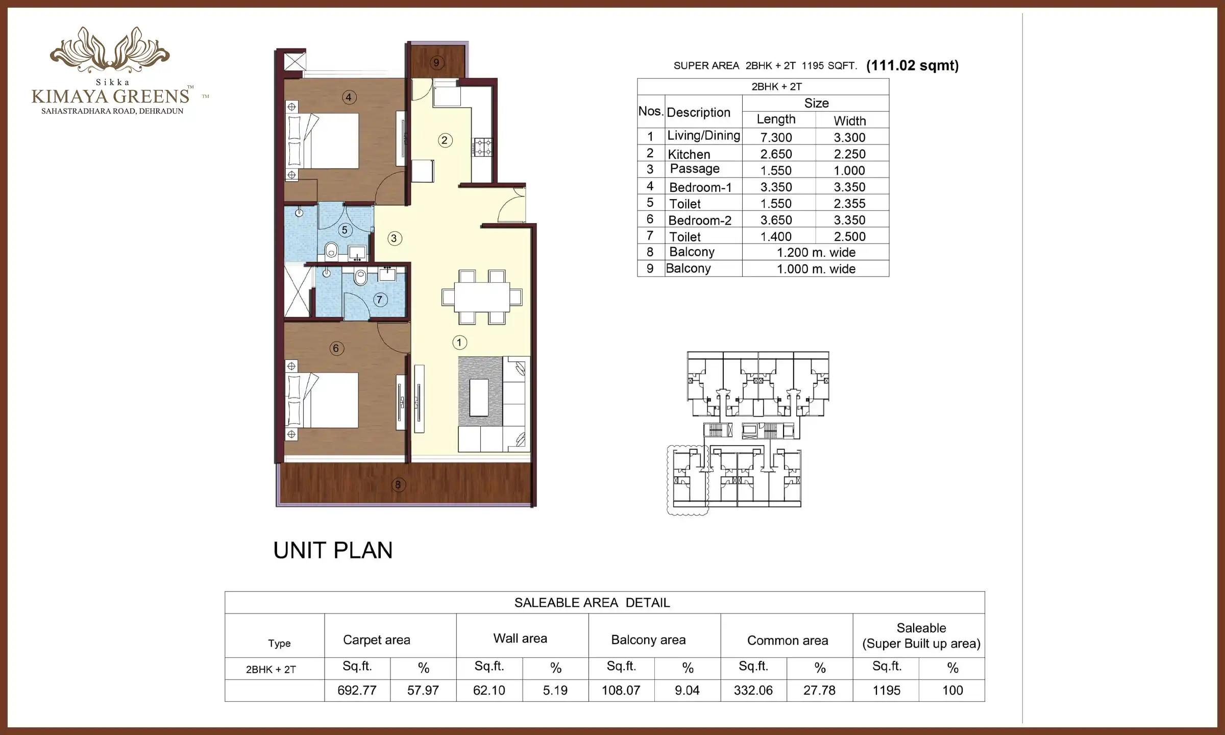 1195 Sqft