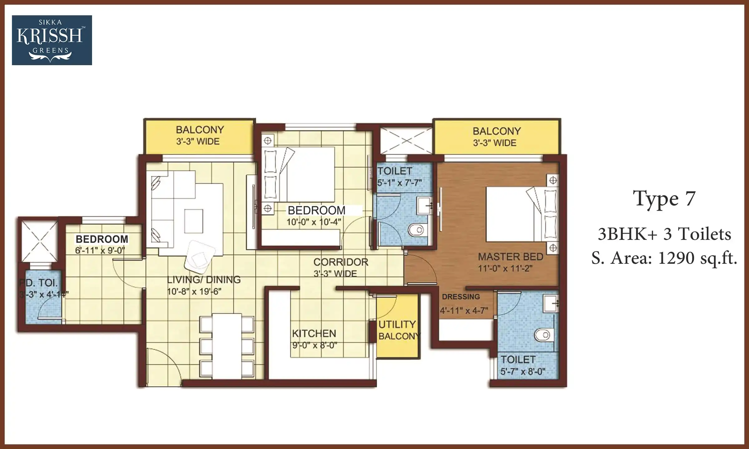 1290 Sqft