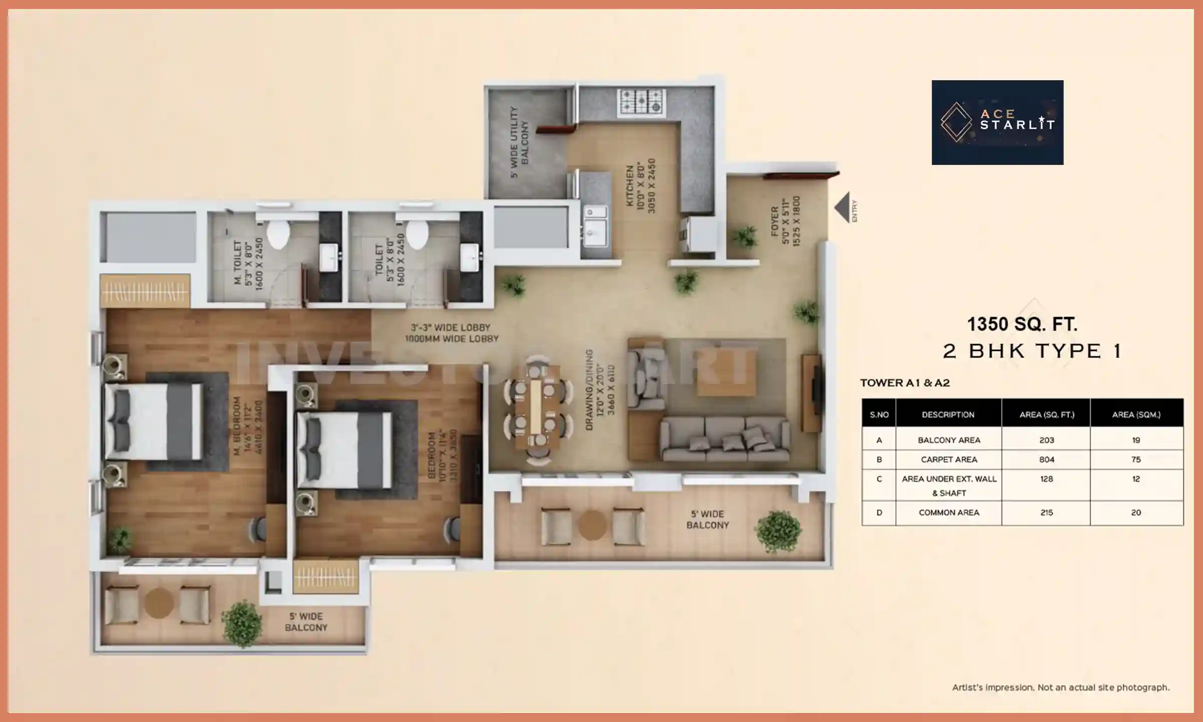1350 Sqft