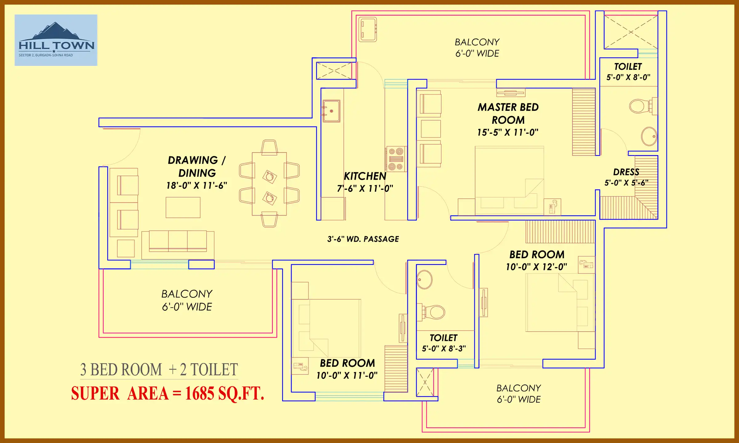 1685 Sqft