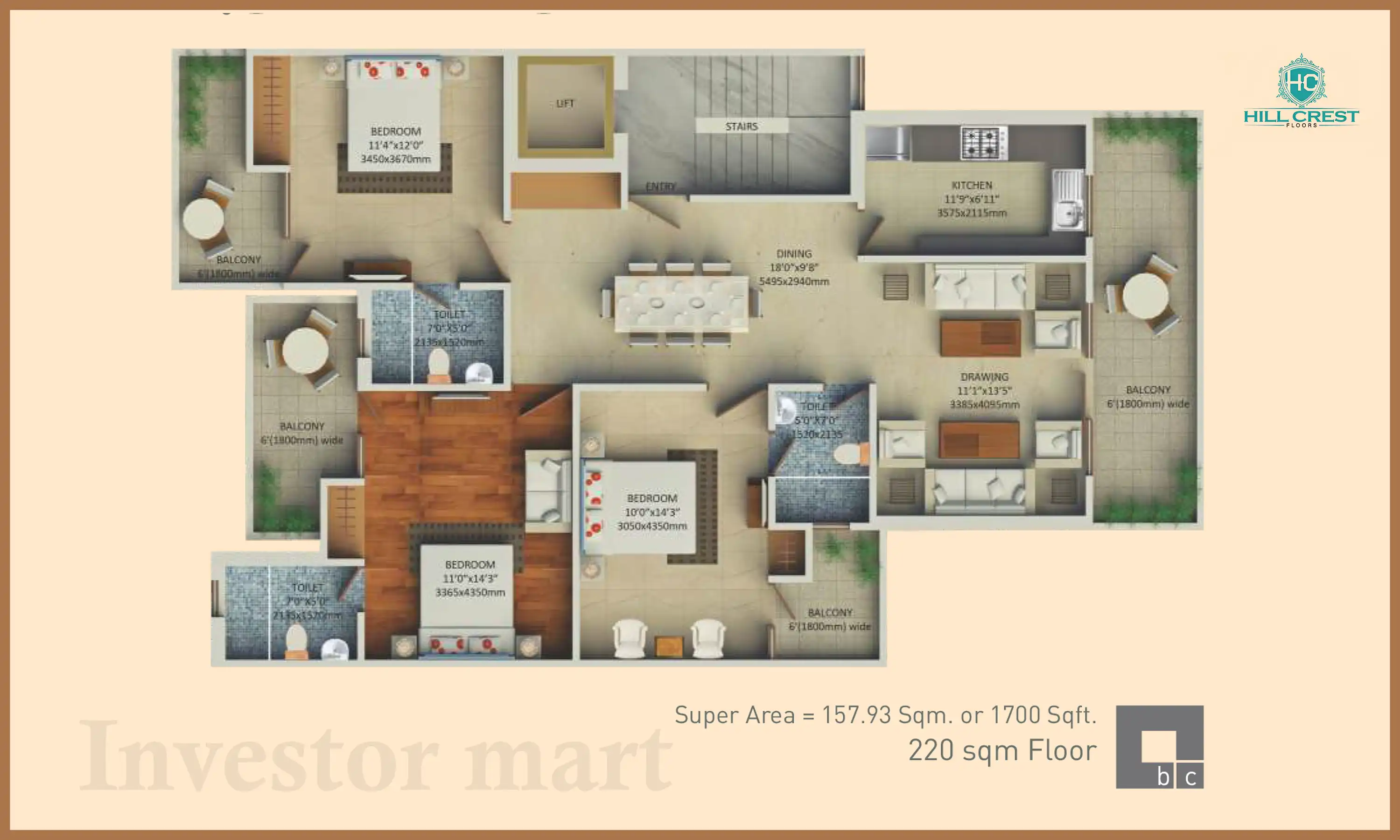 1700 Sqft