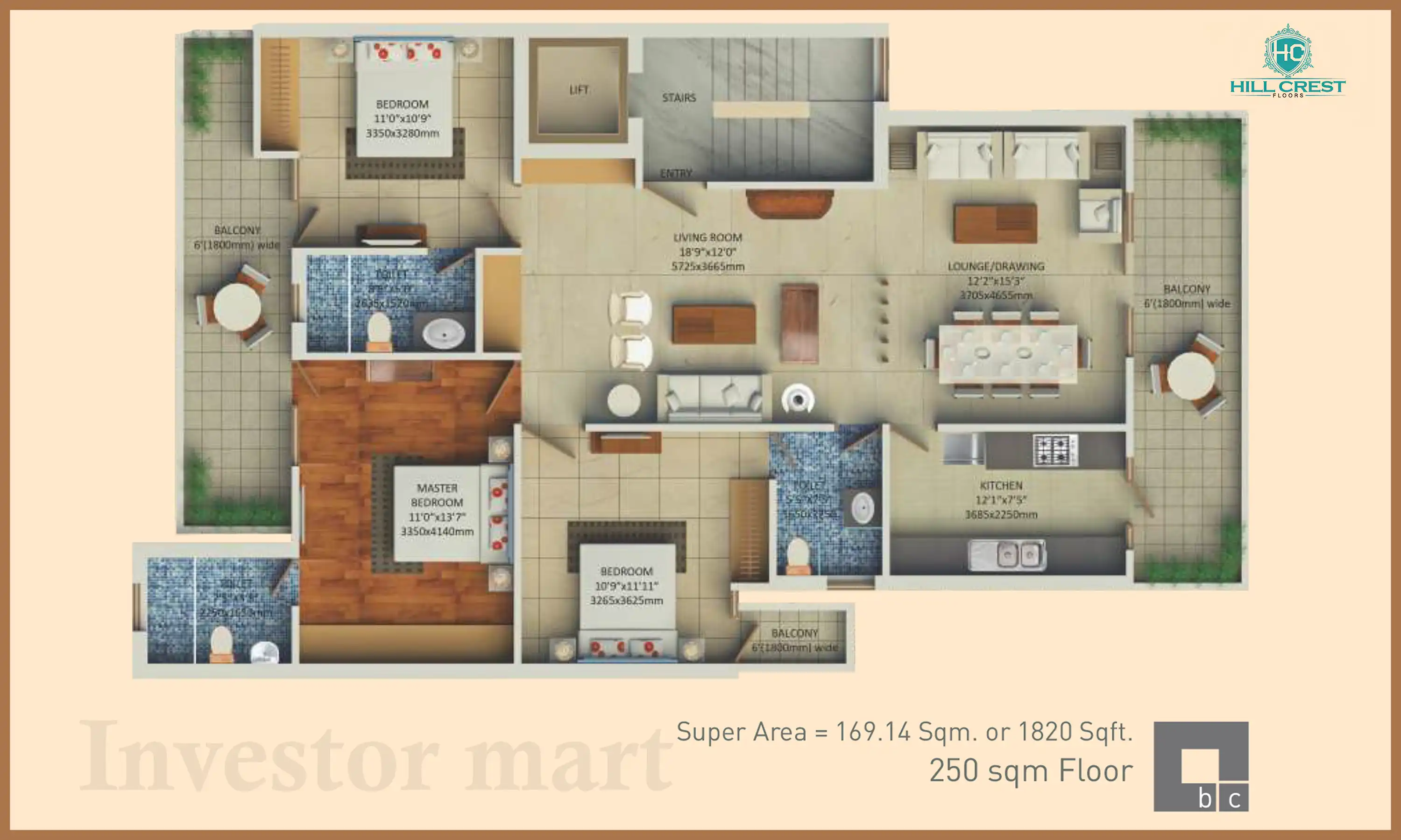 1820 Sqft