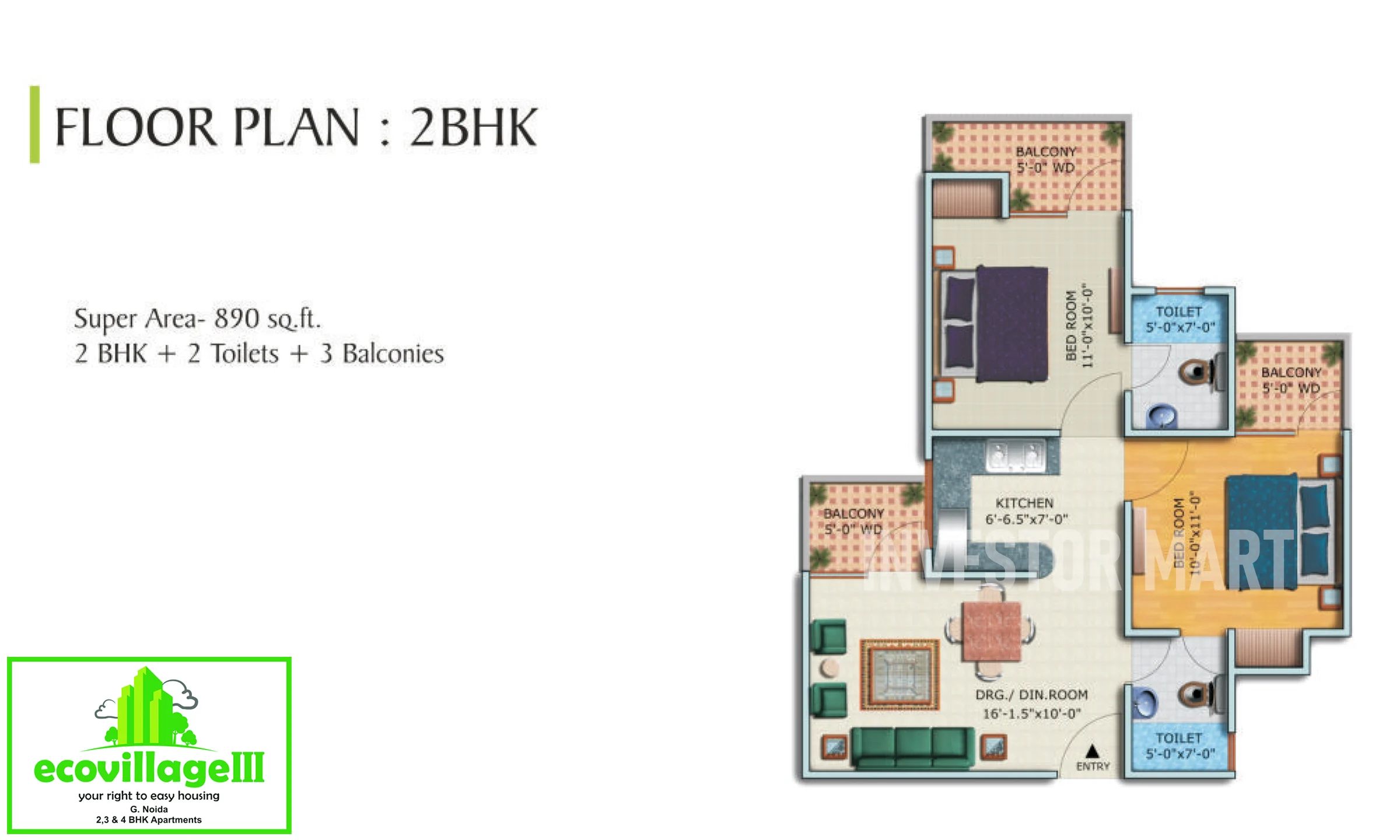 890 Sqft