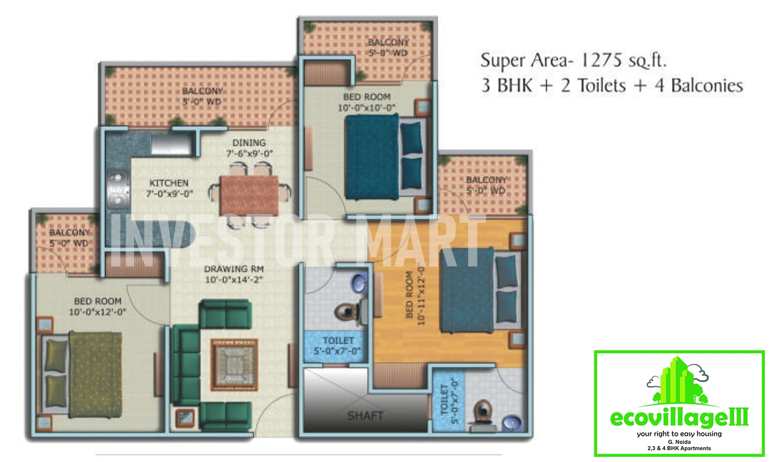 1275 Sqft