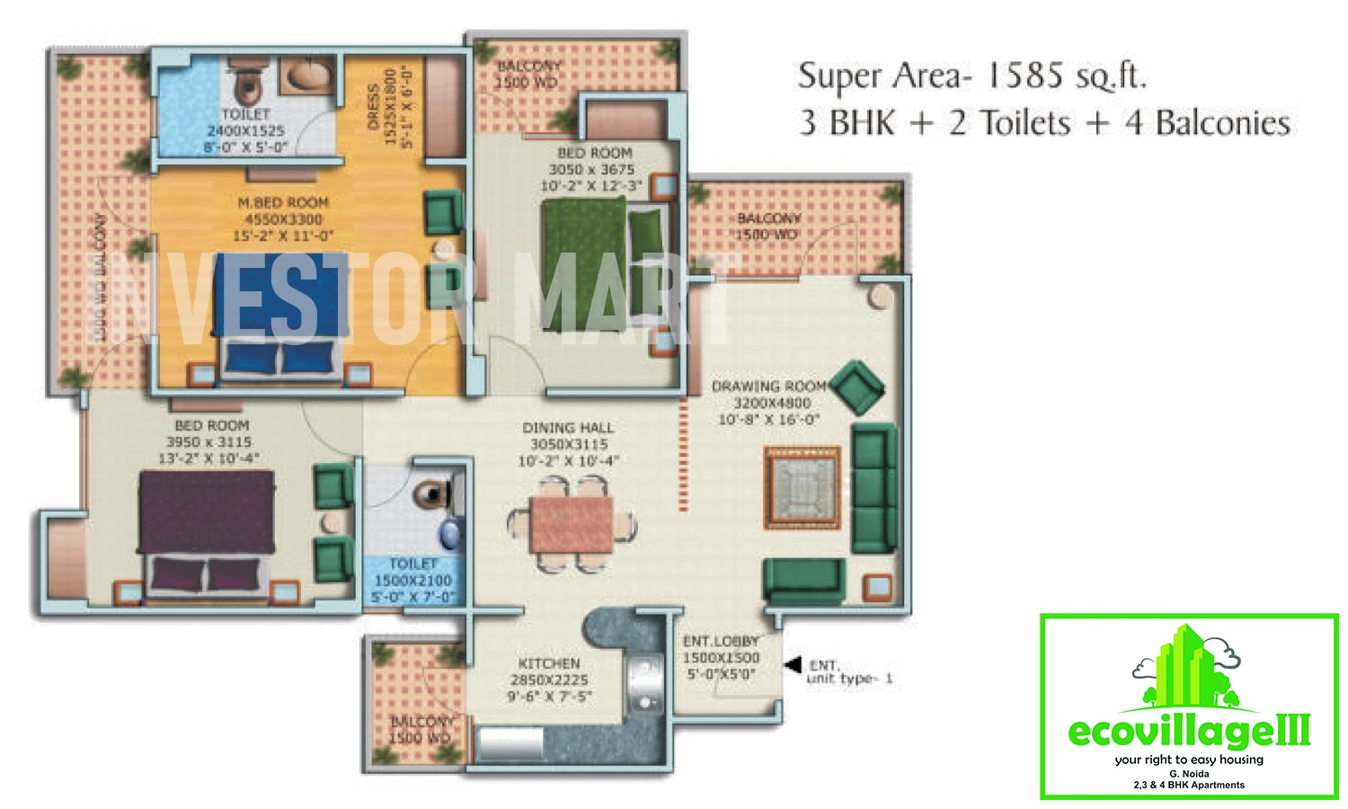 1585 Sqft