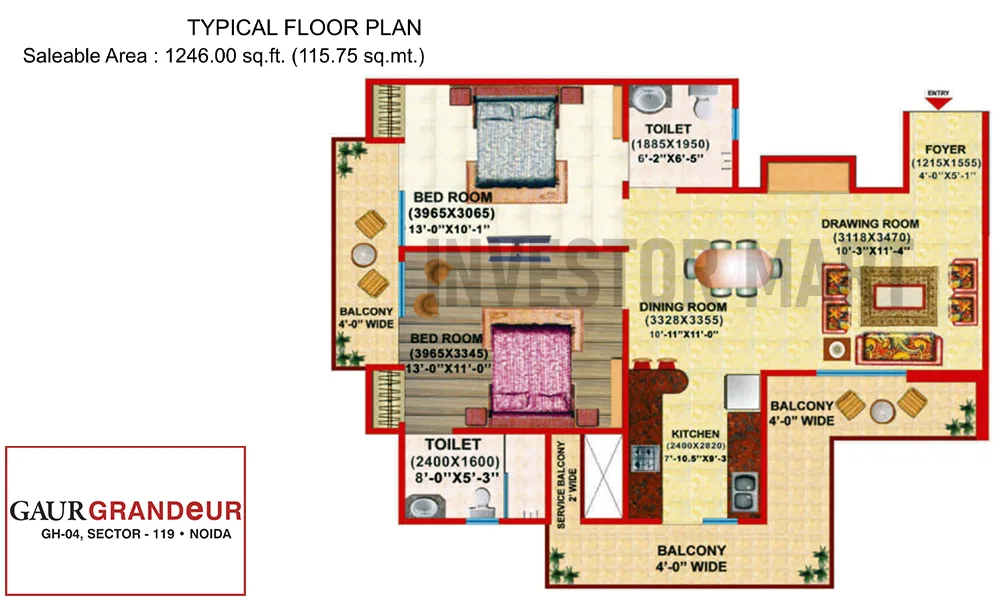 1246 Sqft