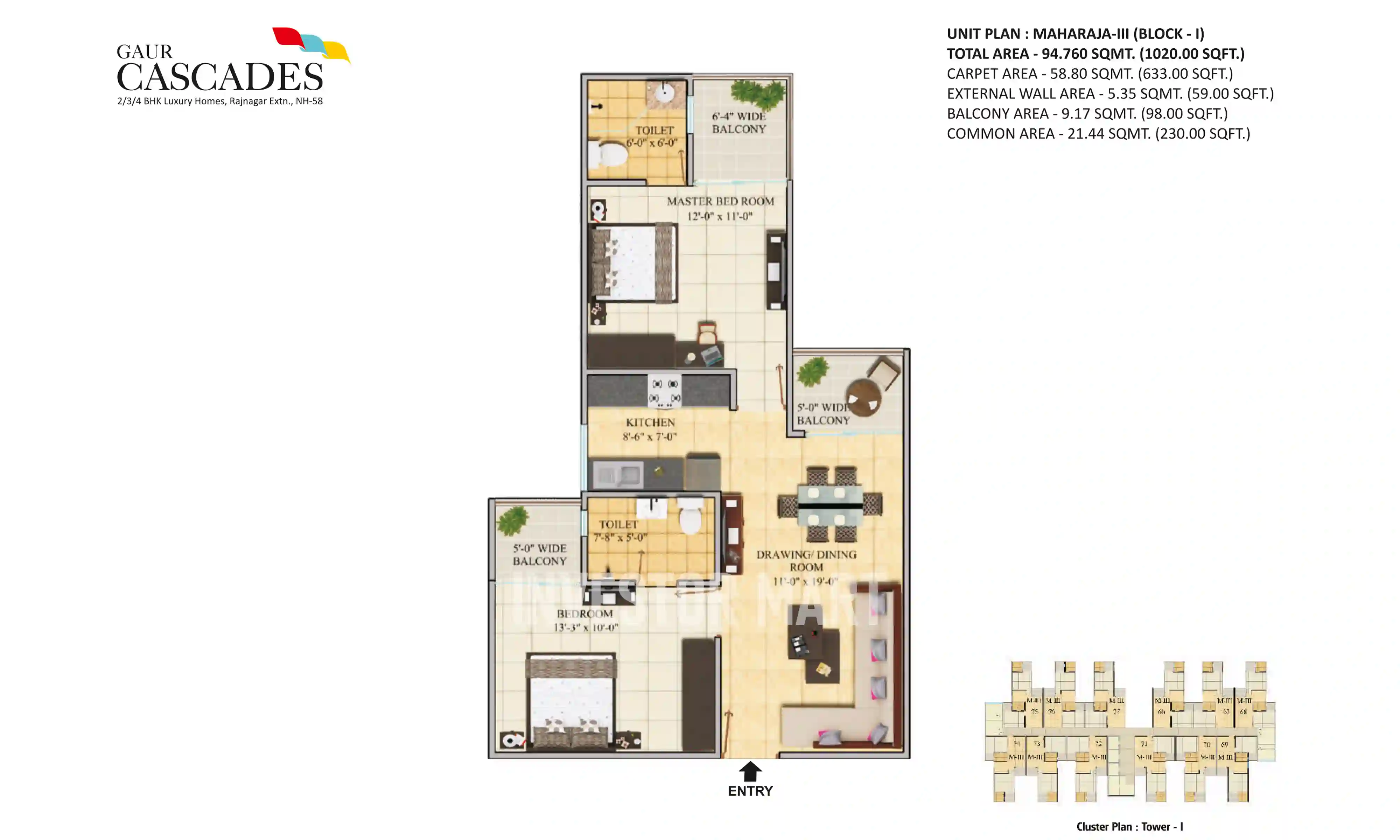 1020 Sqft