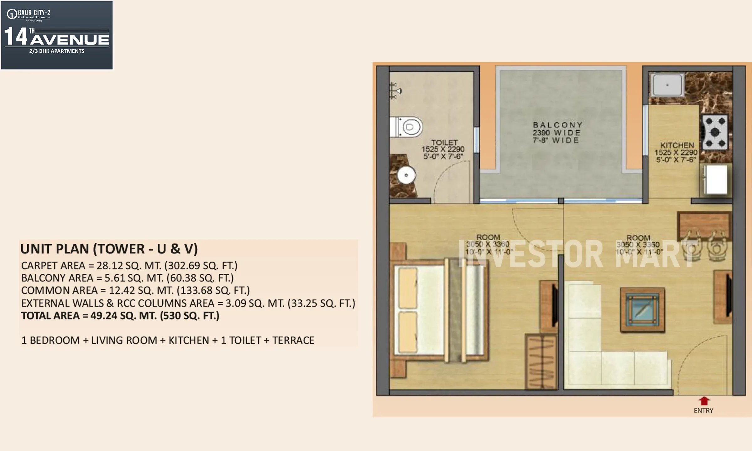 530 Sqft