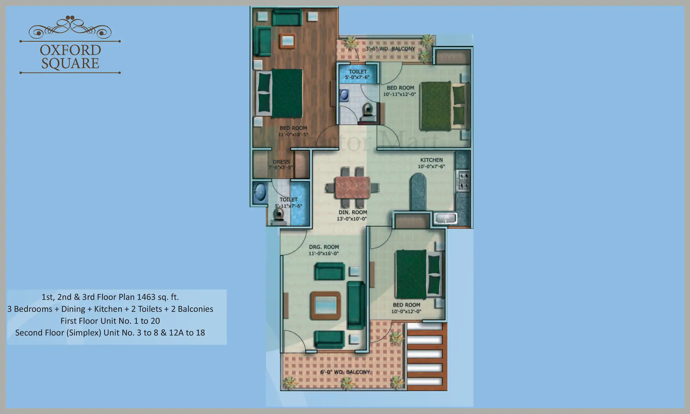 1463 Sqft