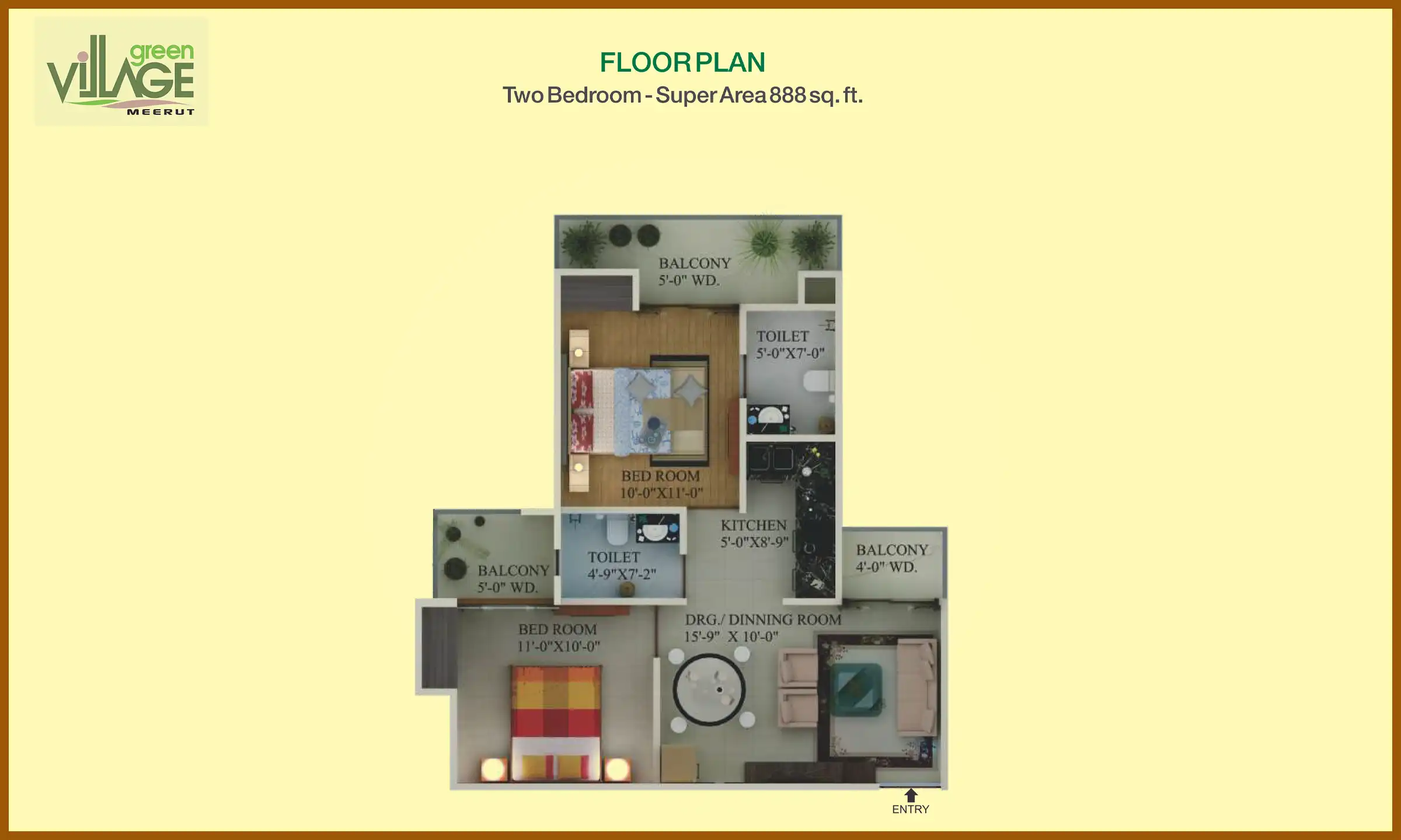 888 Sqft