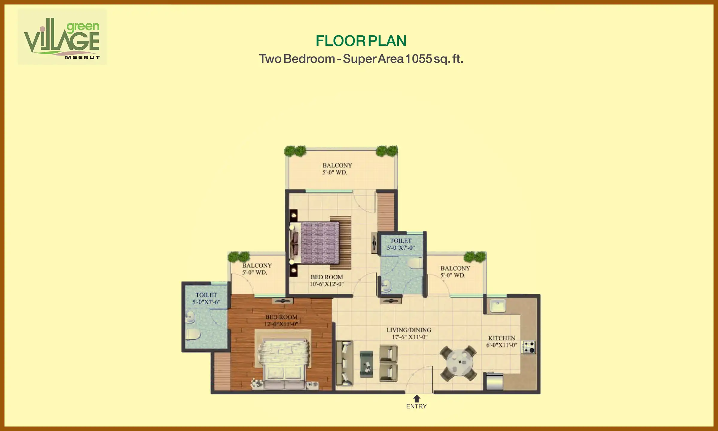 1055 Sqft
