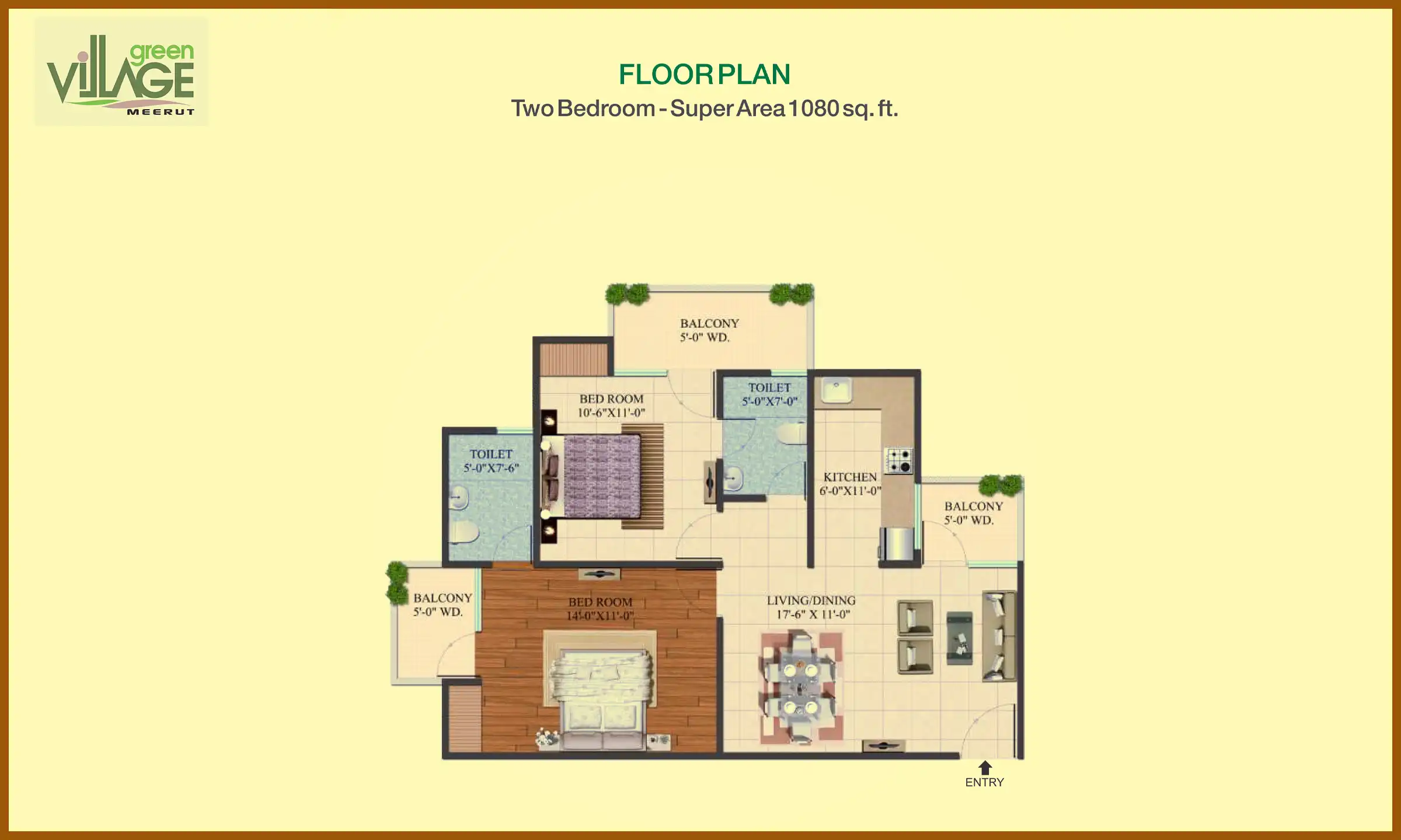 1080 Sqft