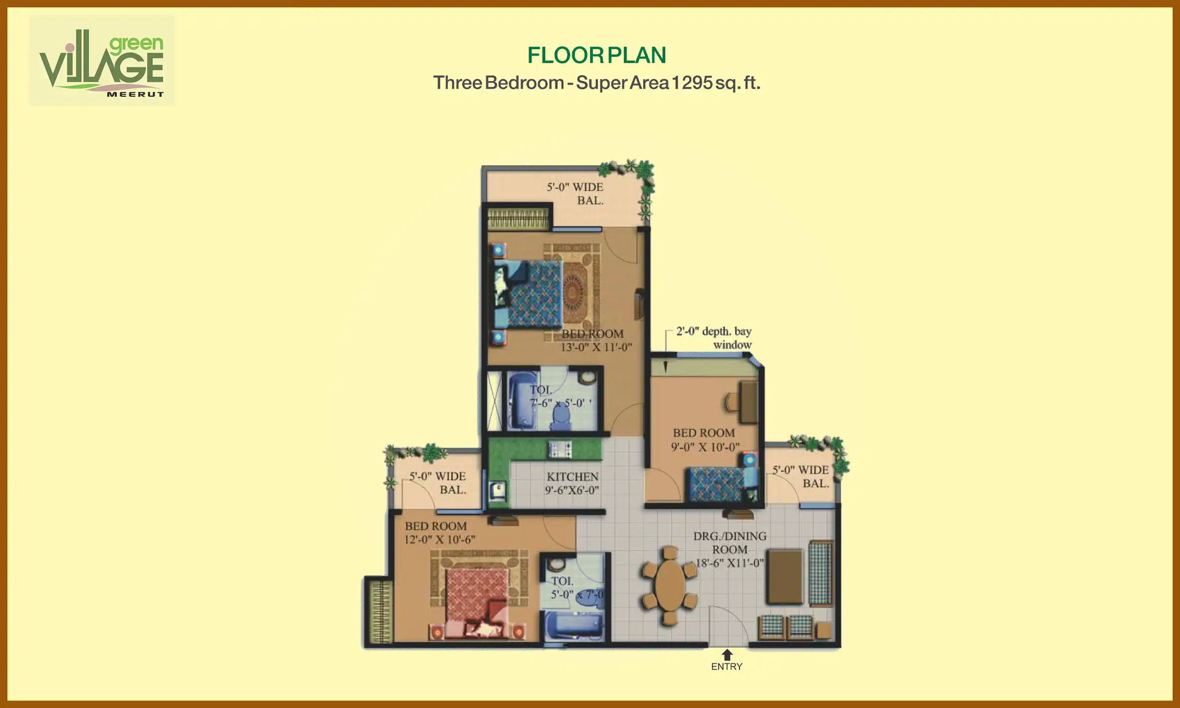 1295 Sqft