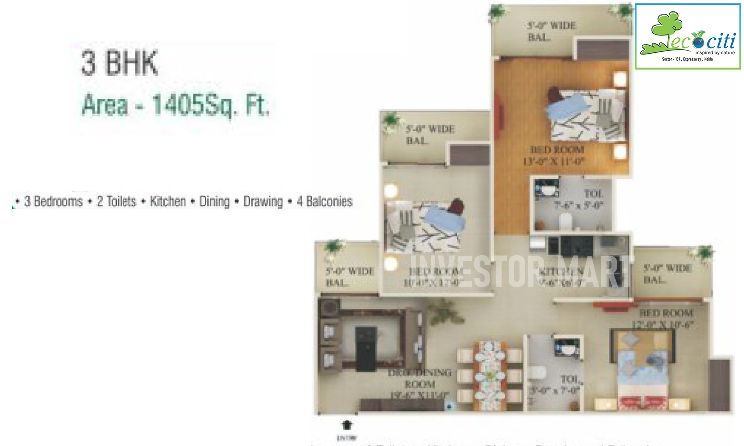 1405 Sqft