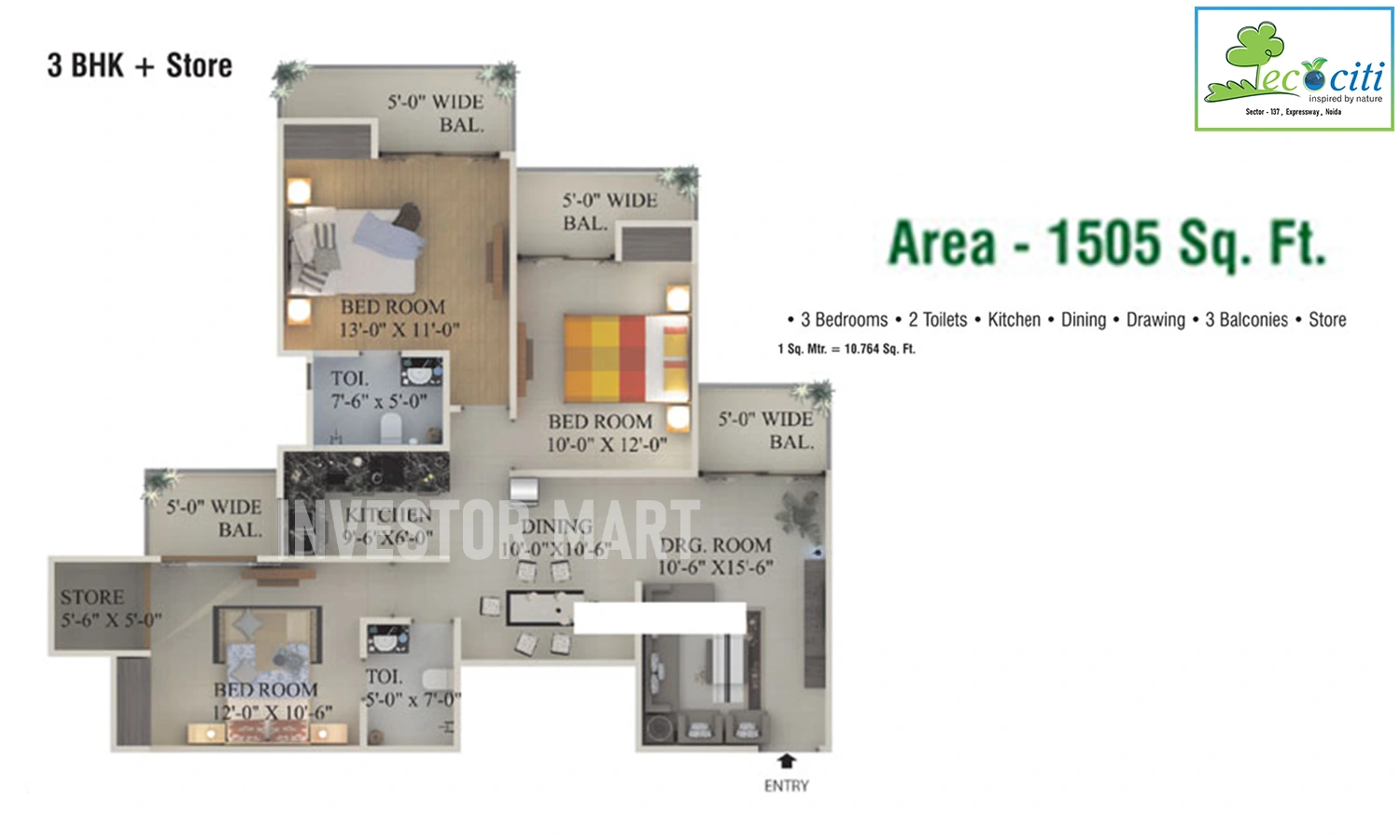 1505 Sqft