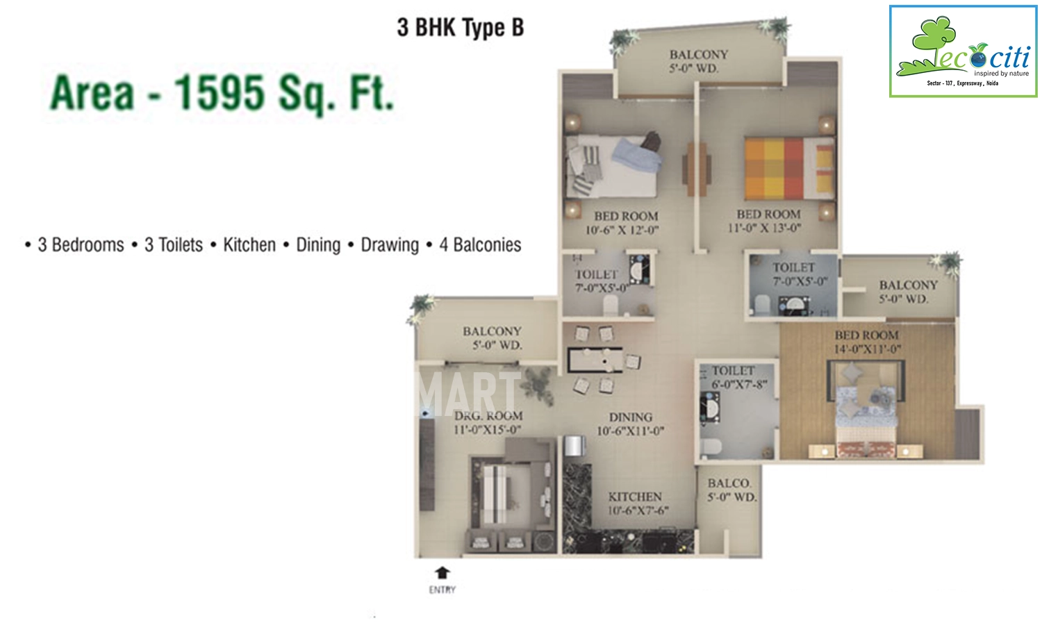 1595 Sqft