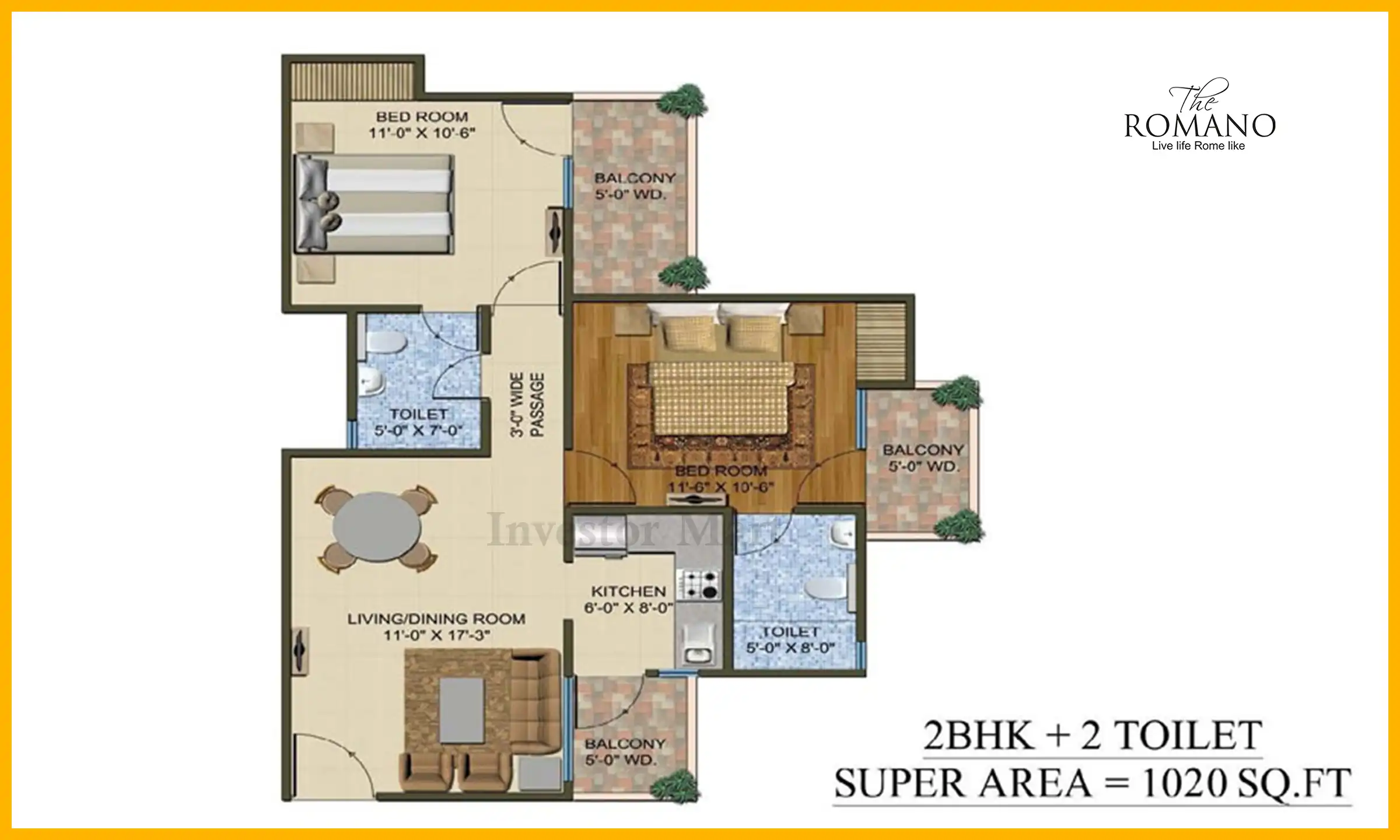 1020 Sqft