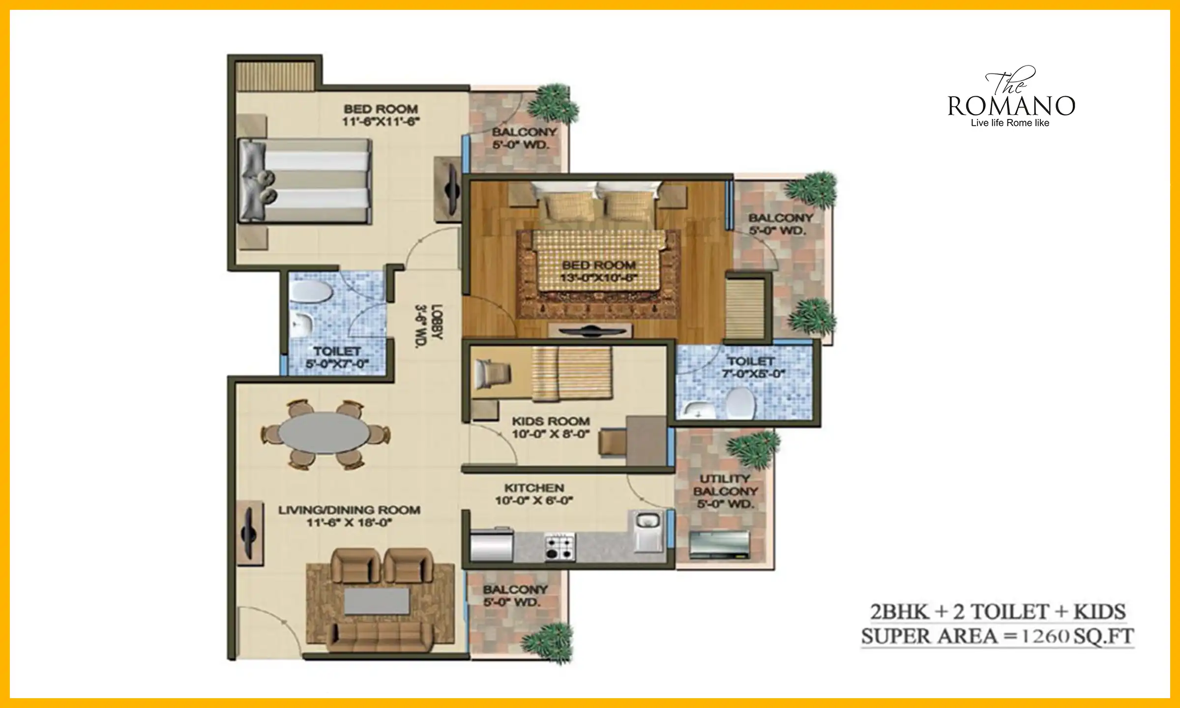 1260 Sqft