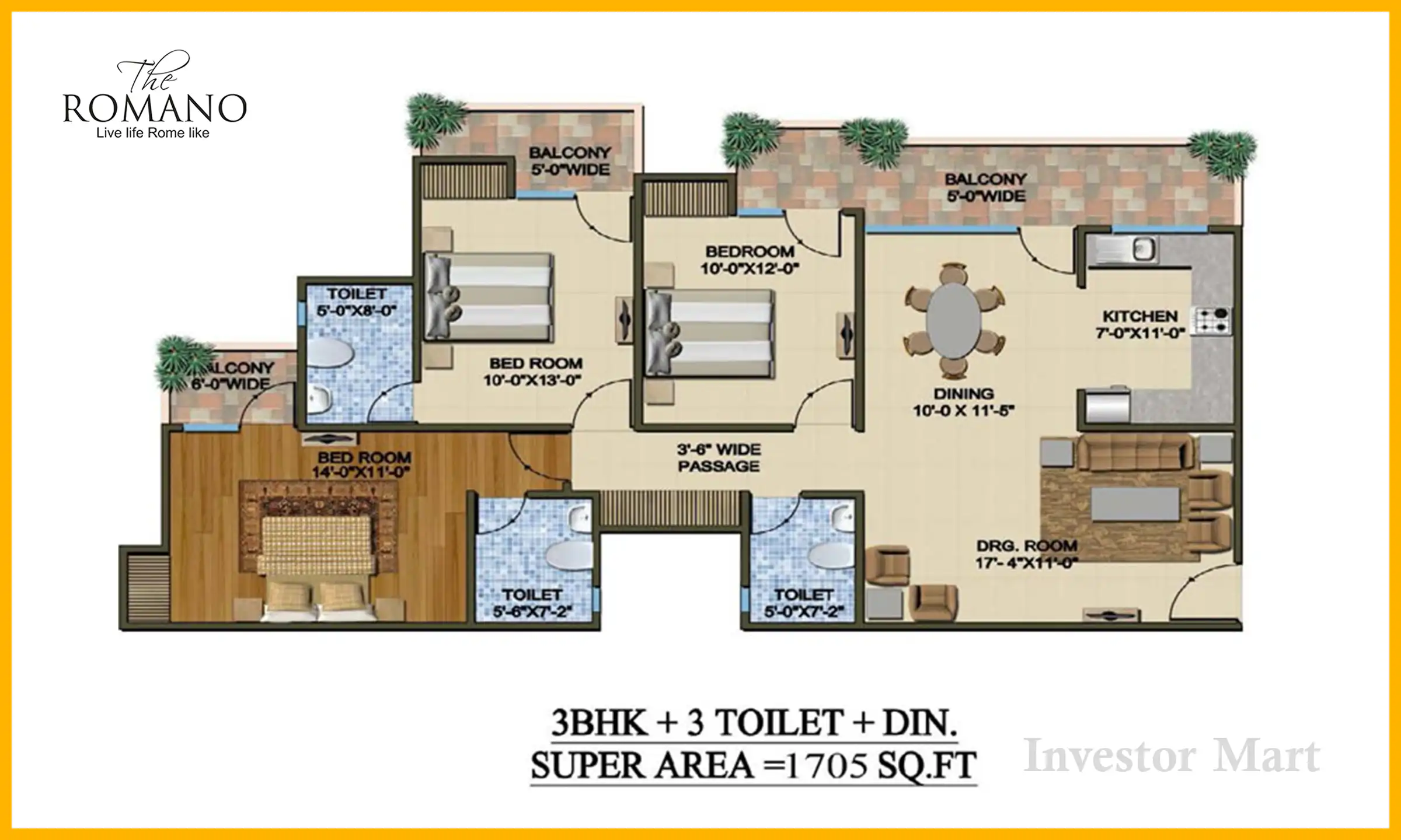 1705 Sqft