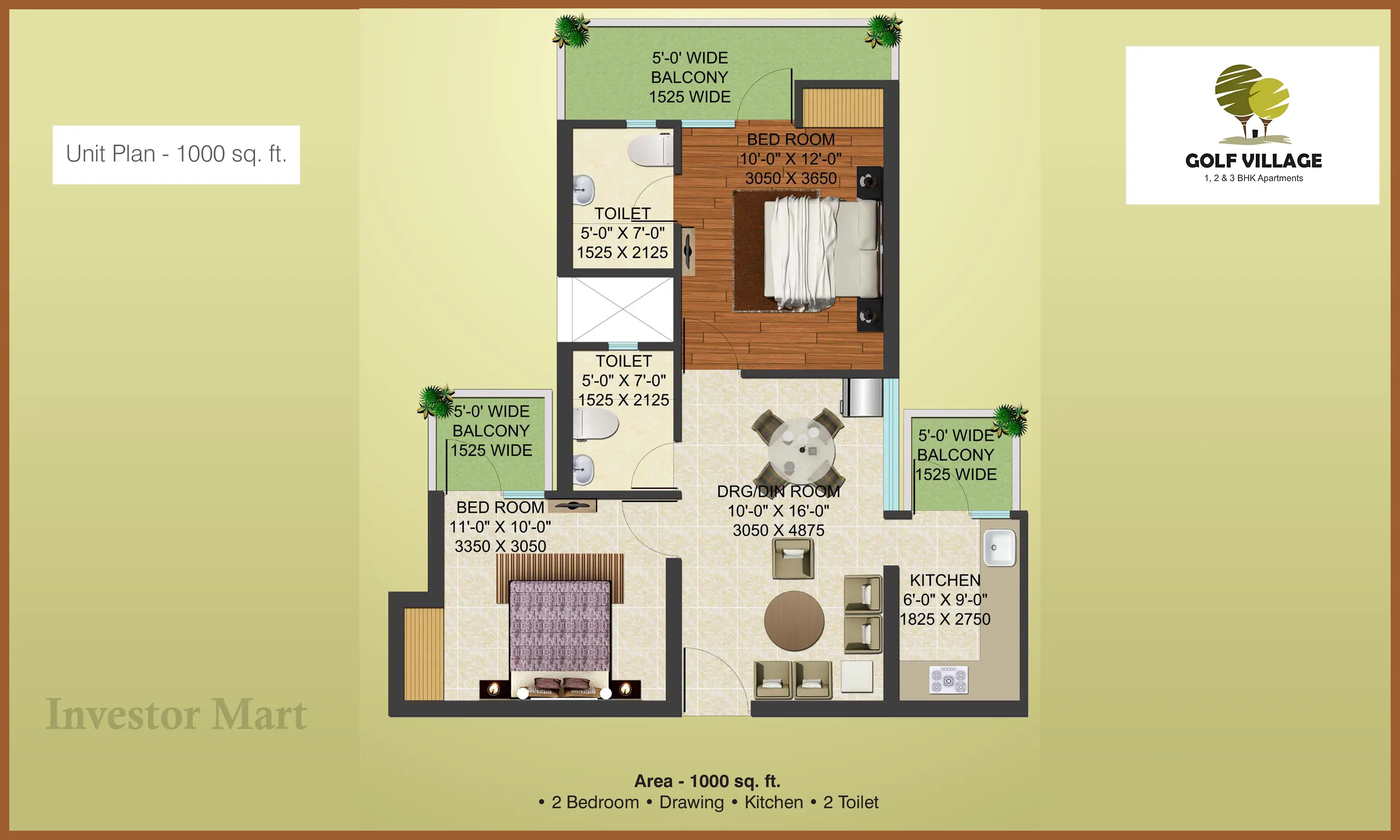 1000 Sqft