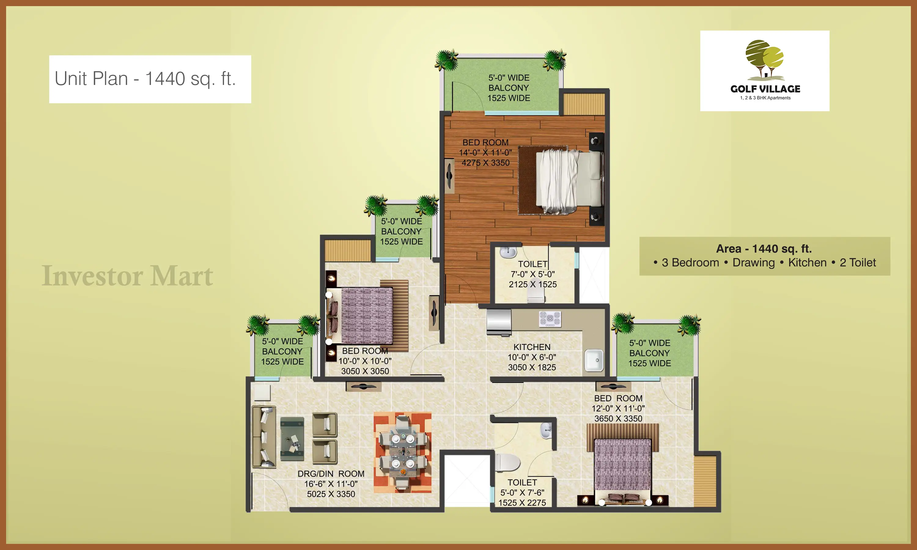 1440 Sqft