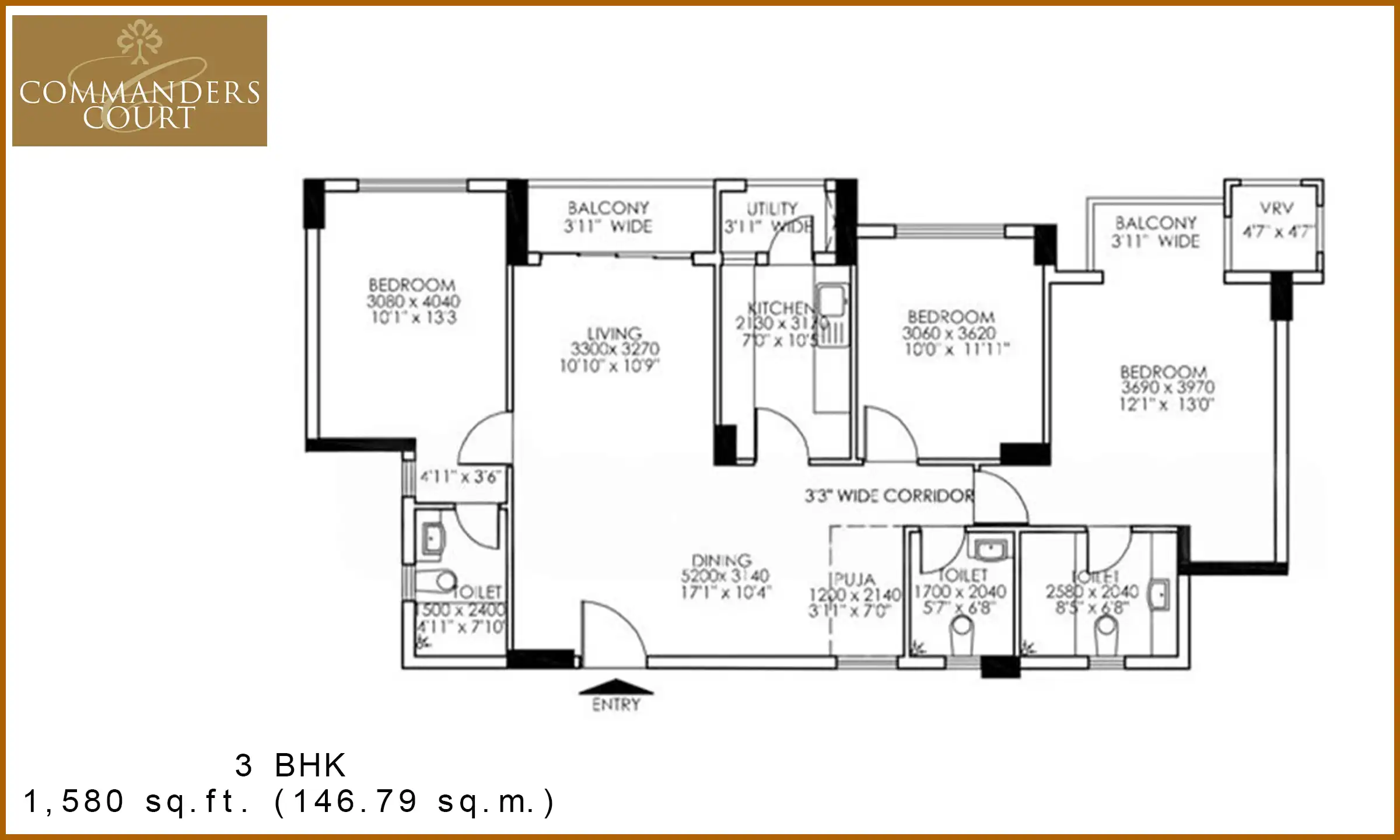 1580 Sqft