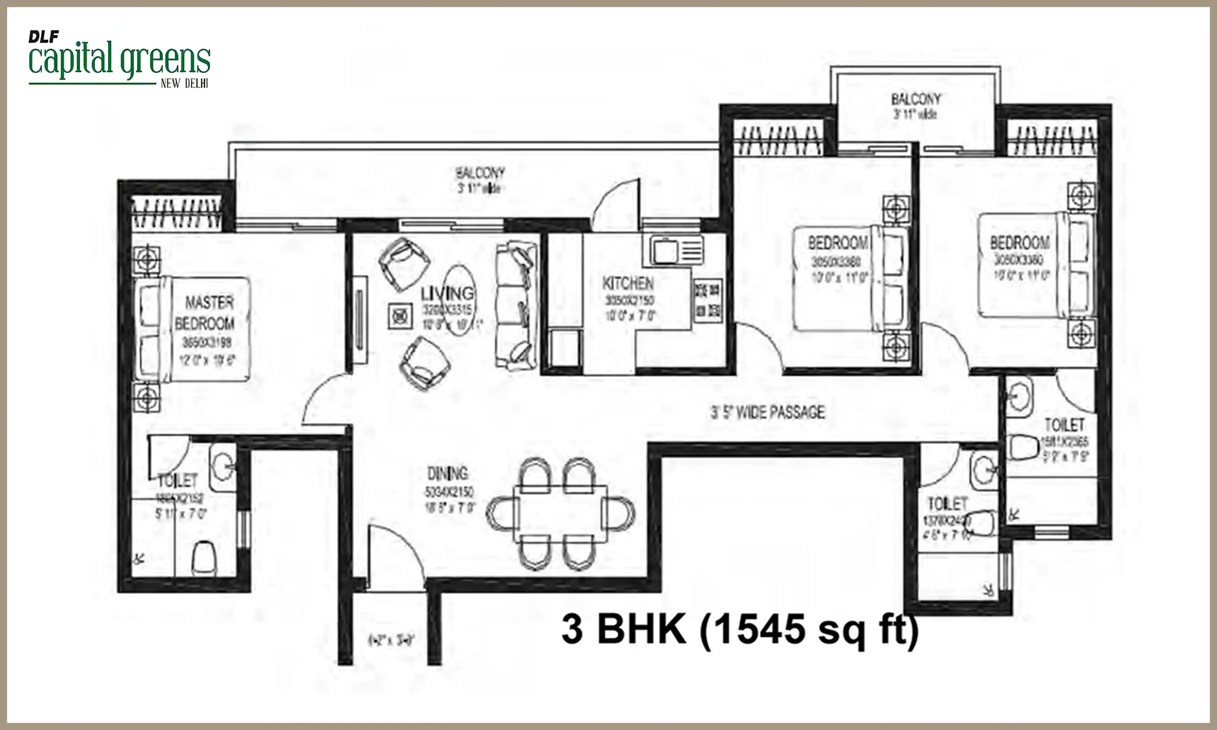 1545 Sqft