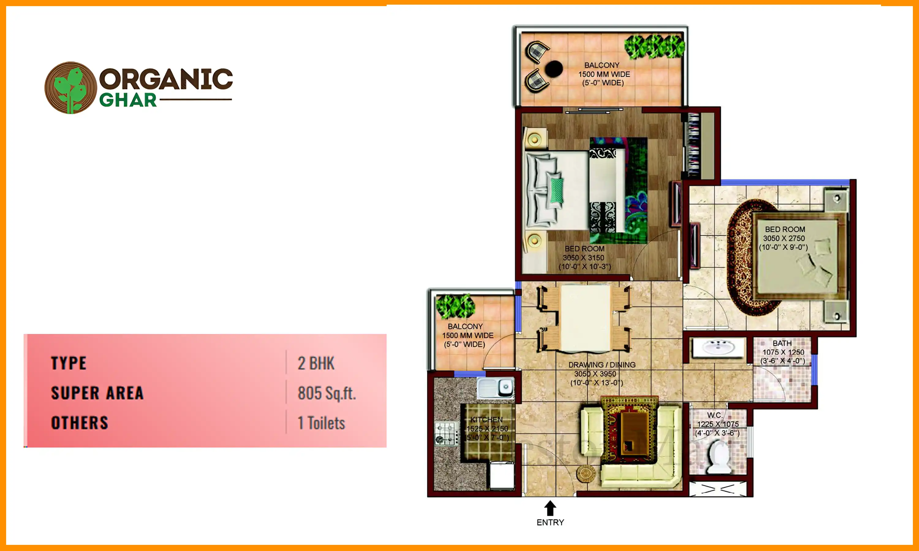 805 Sqft