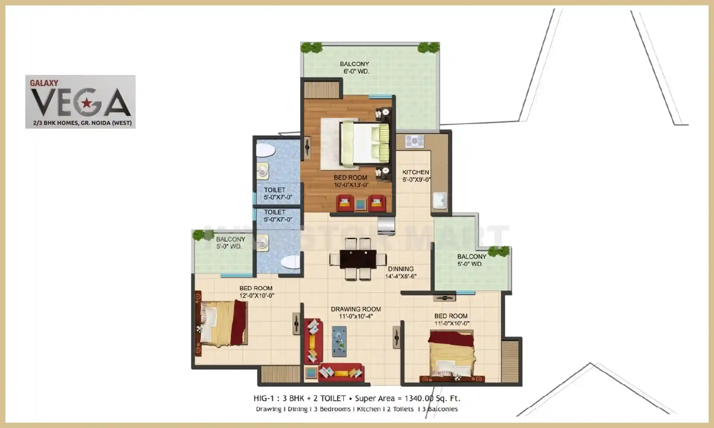 1340 Sqft