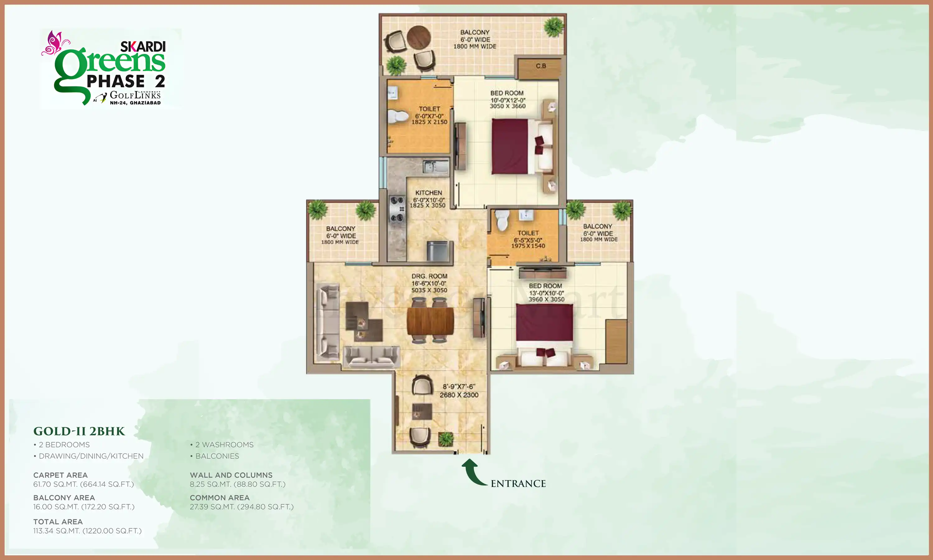 1220 Sqft