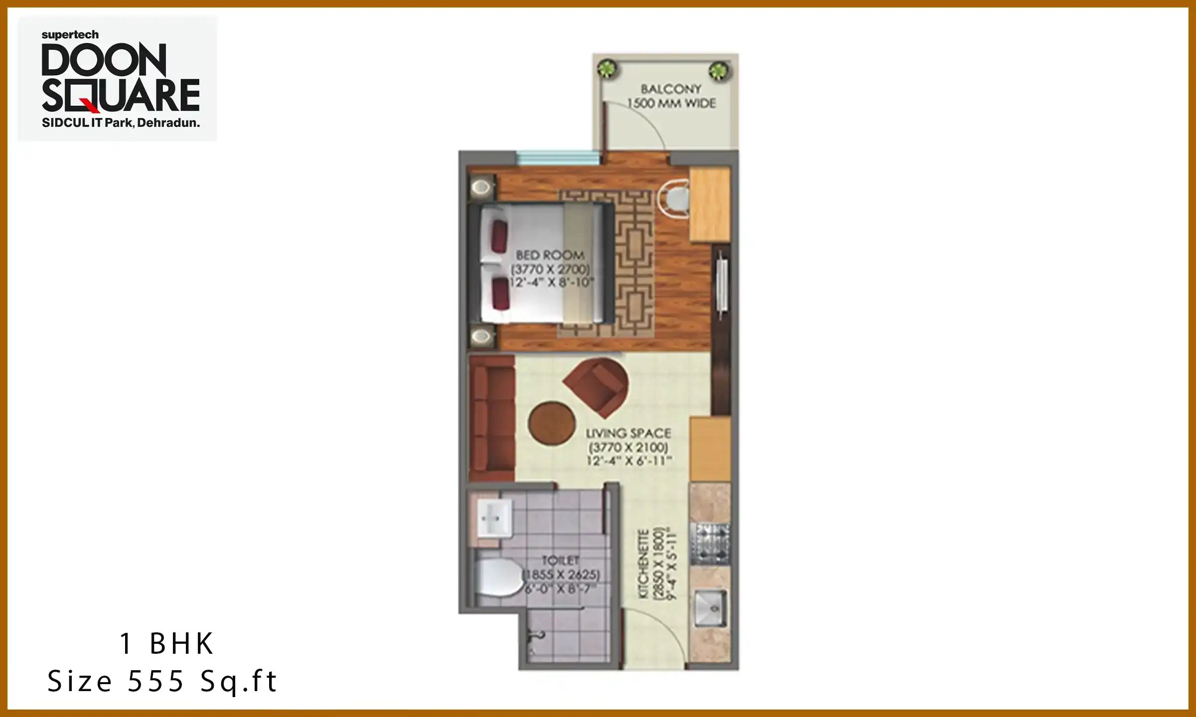 555 Sqft