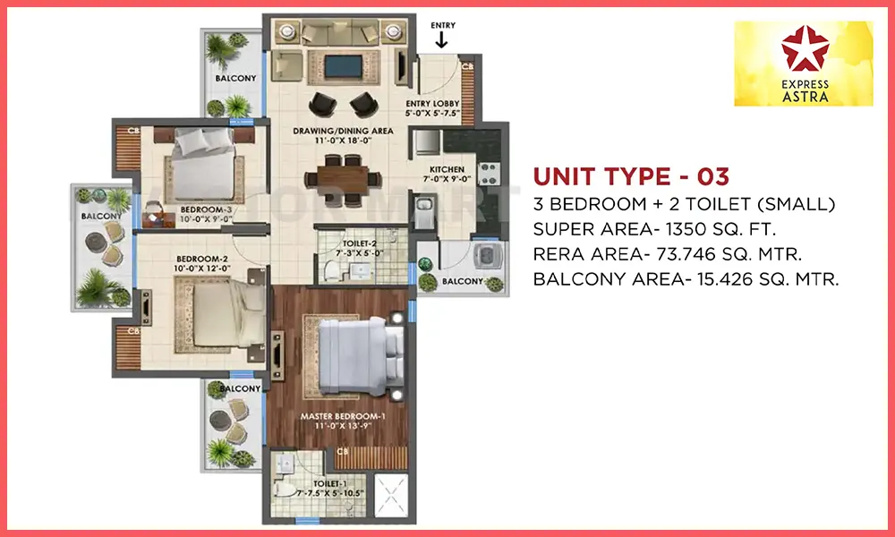 1350 Sqft
