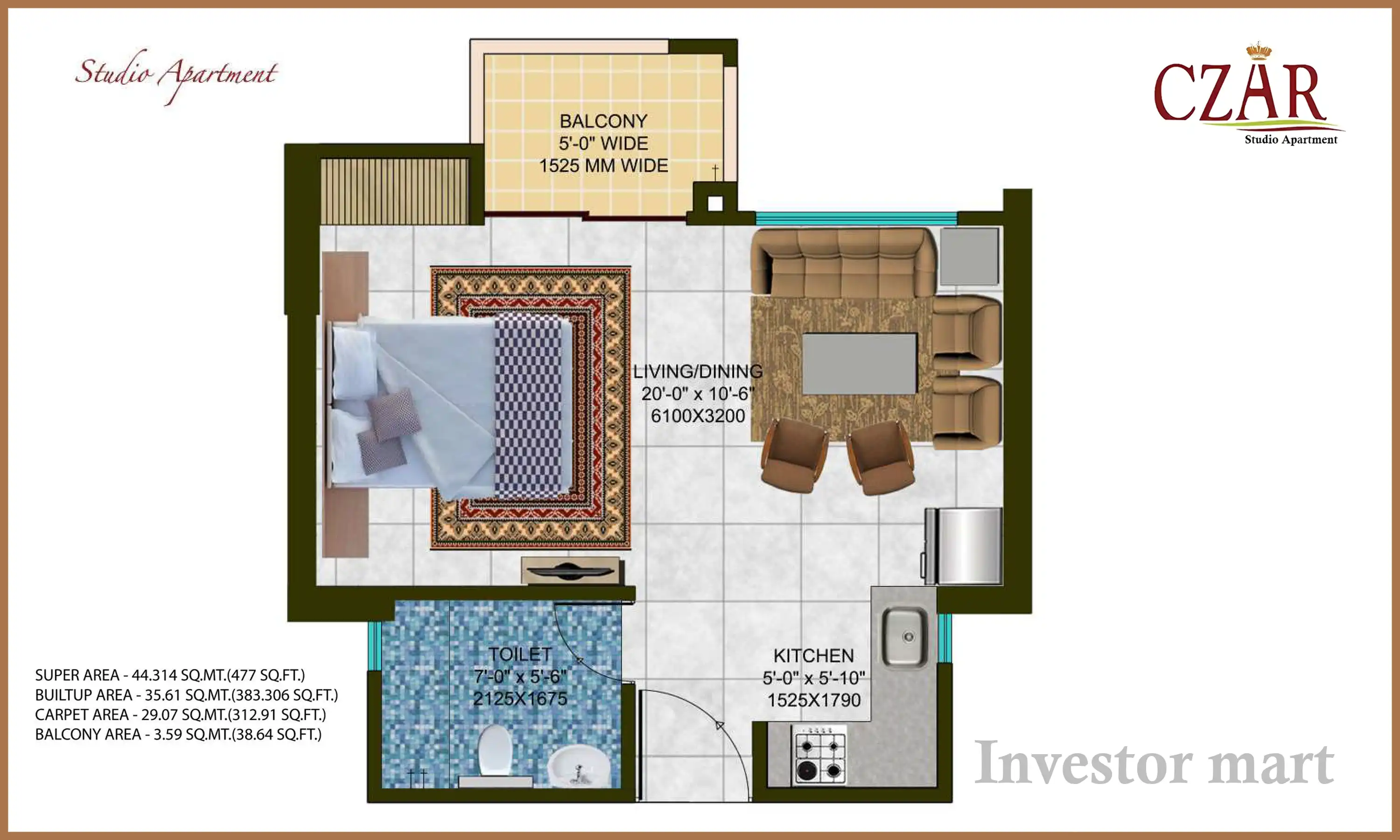 477 Sqft